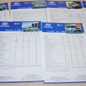 2006 Hyundai Range Specification Grandeur Coupe Sonata Brochure RU BY Lot