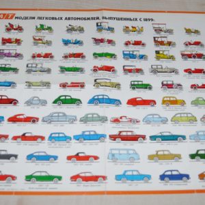 1968 FIAT Model Range Story Brochure Prospekt USSR Soviet Poster RU