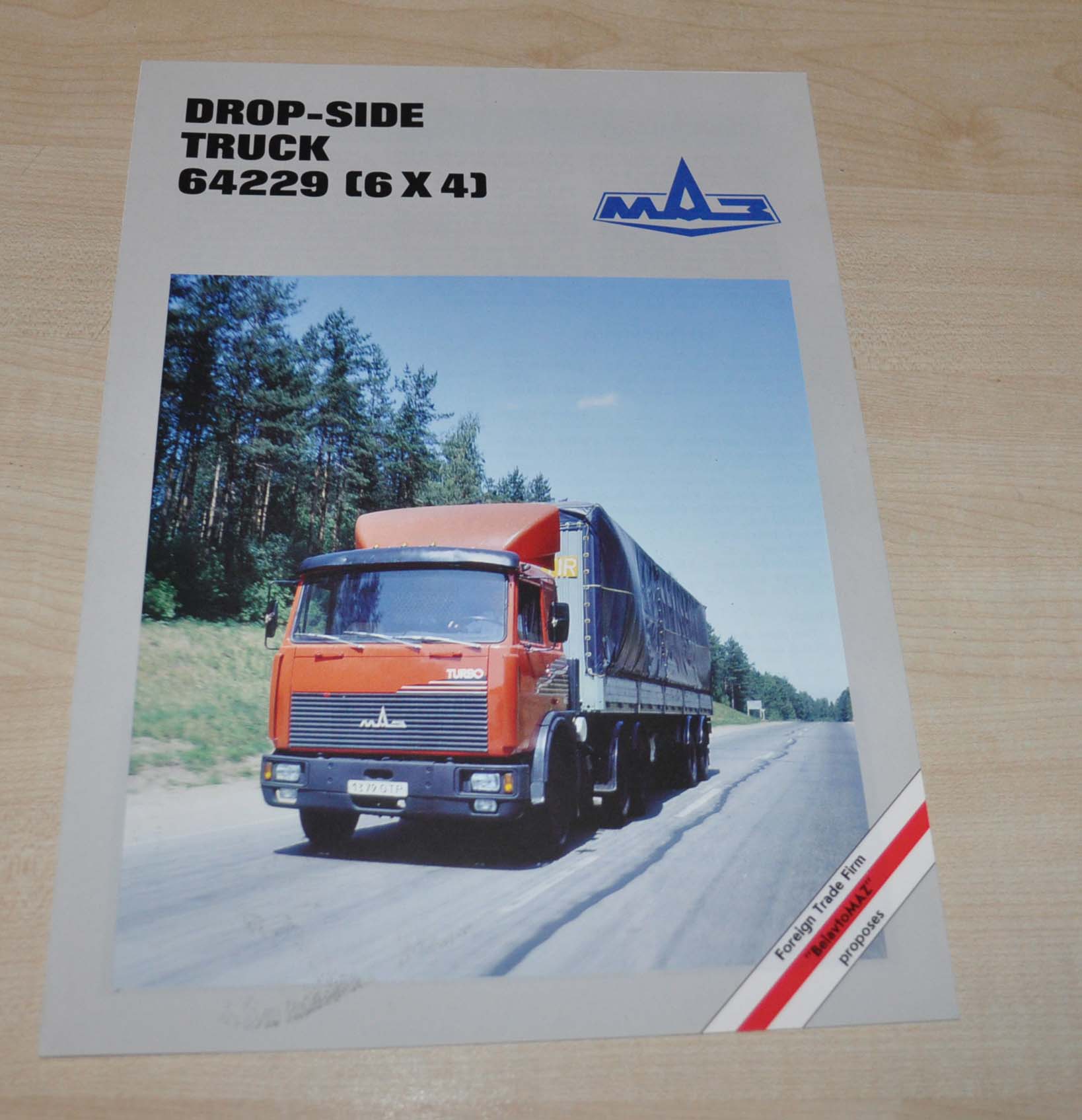 MAZ 64229 Tractor Drop-Side Truck Russian Brochure Prospekt