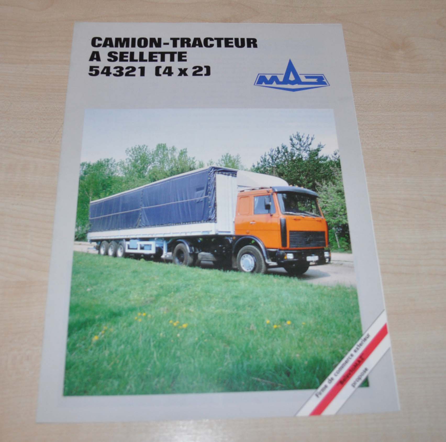 MAZ 54321 Camion Tracteur A Salette Truck Brochure Prospekt