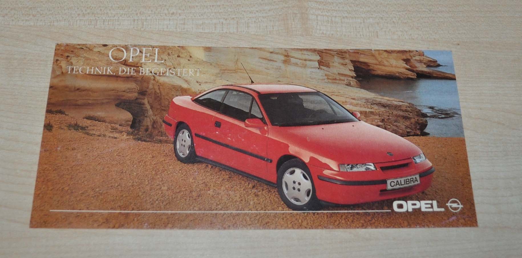 1990 Opel Model Range Corsa Kadett Vectra Omega Calibra Senator Brochure DE