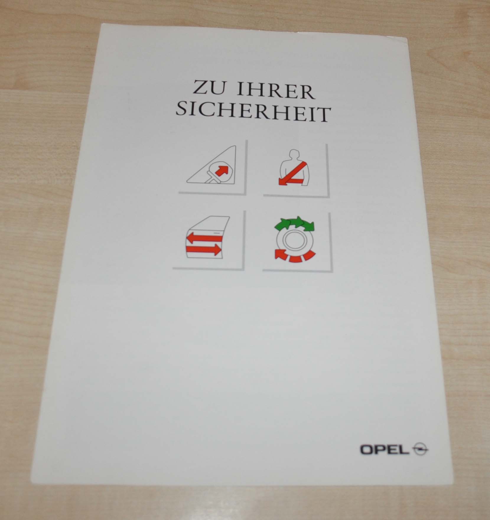 1993 Opel Zu Ihrer Sicherheit Safety Cars Brochure DE