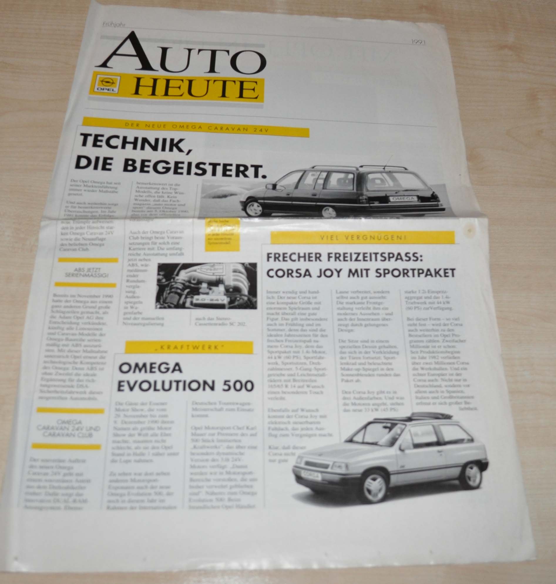 Opel Auto Heute Magazine Brochure DE