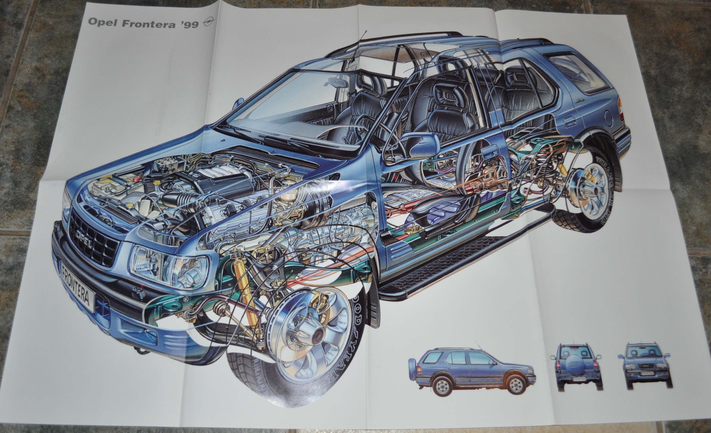 1999 Opel Frontera Brochure Prospekt Poster