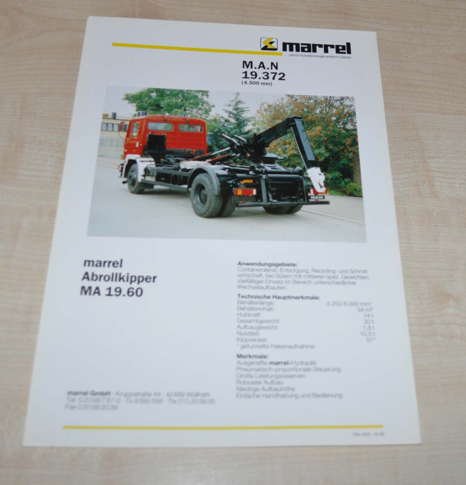 Marrel MAN Dump Truck Brochure Prospekt DE