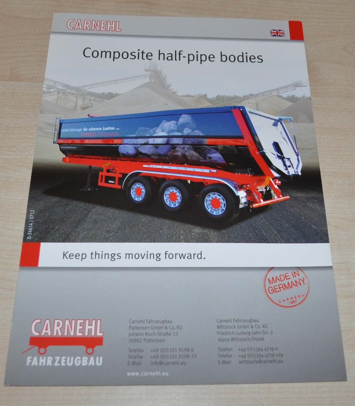 Carnehl Dump Trailer Truck Brochure Prospekt EN