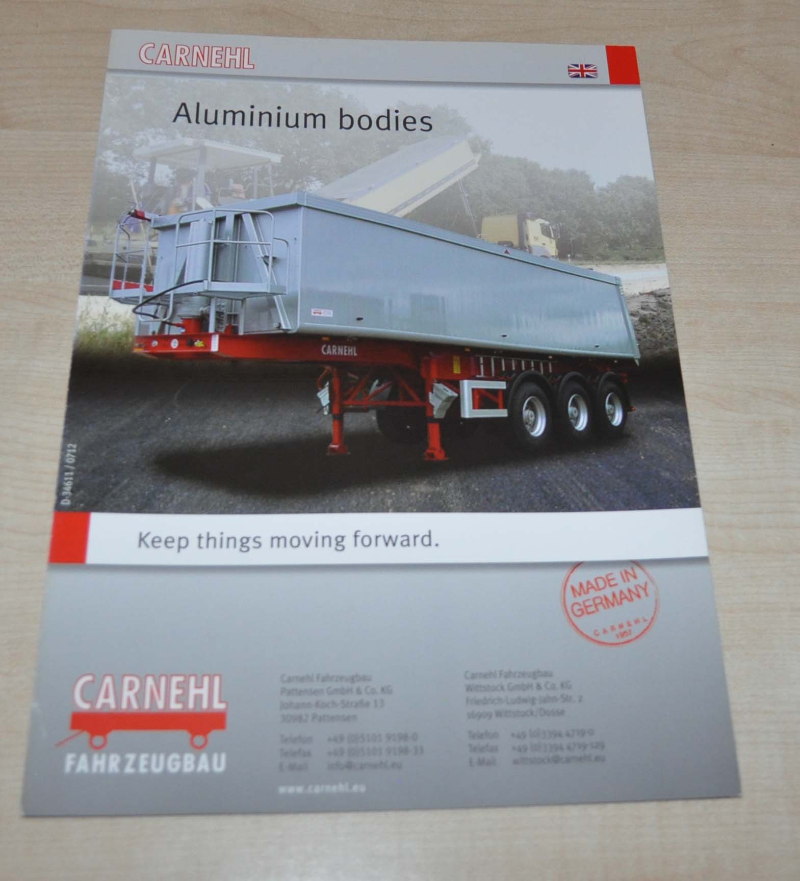 Carnehl Dump Trailer Truck Brochure Prospekt EN
