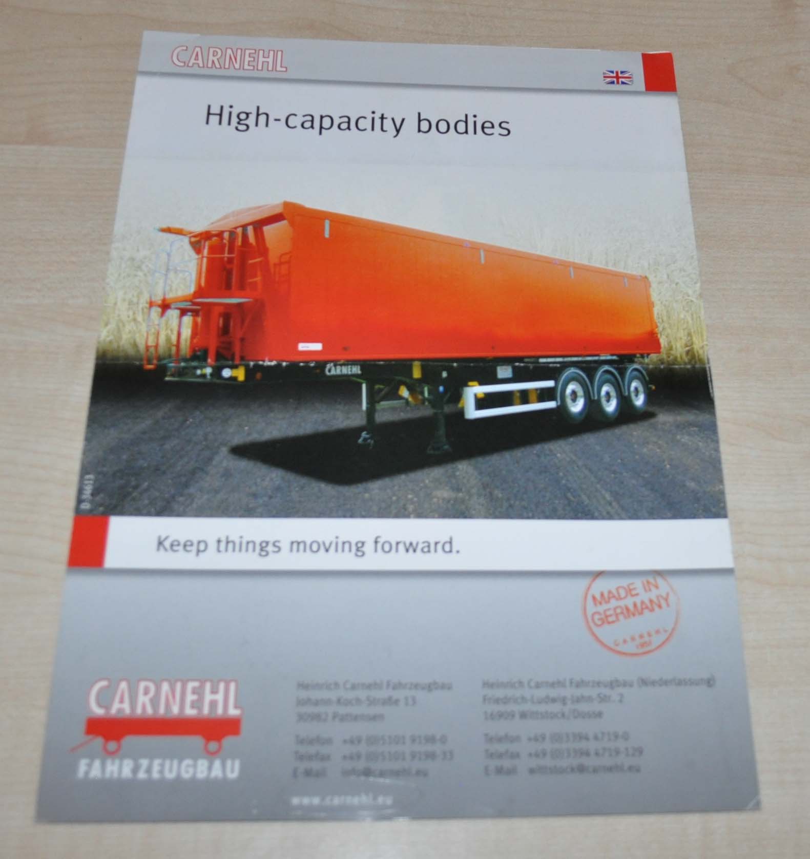 Carnehl Dump Trailer Truck Brochure Prospekt EN
