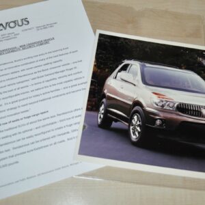 2001 Buick Rendezvous Press Kit Factory Photo Brochure Prospekt