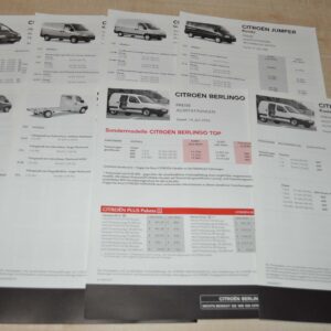 2002 Citroen Van Truck Model Range Specification Lot Brochure Prospekt DE