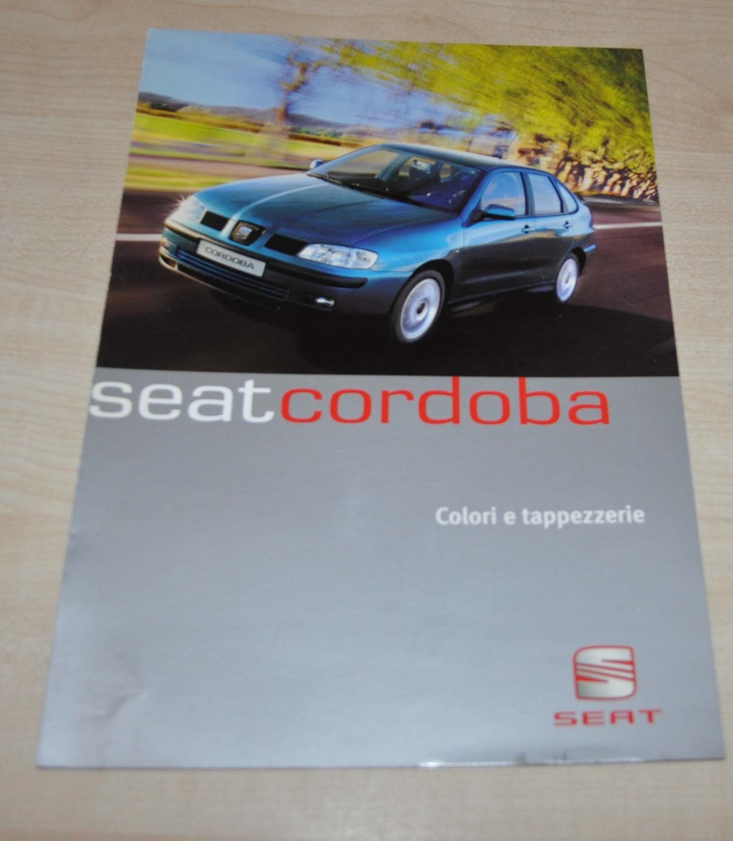 2000 SEAT Cordoba Colours & Upholstery Brochure Prospekt Prospectus Italia