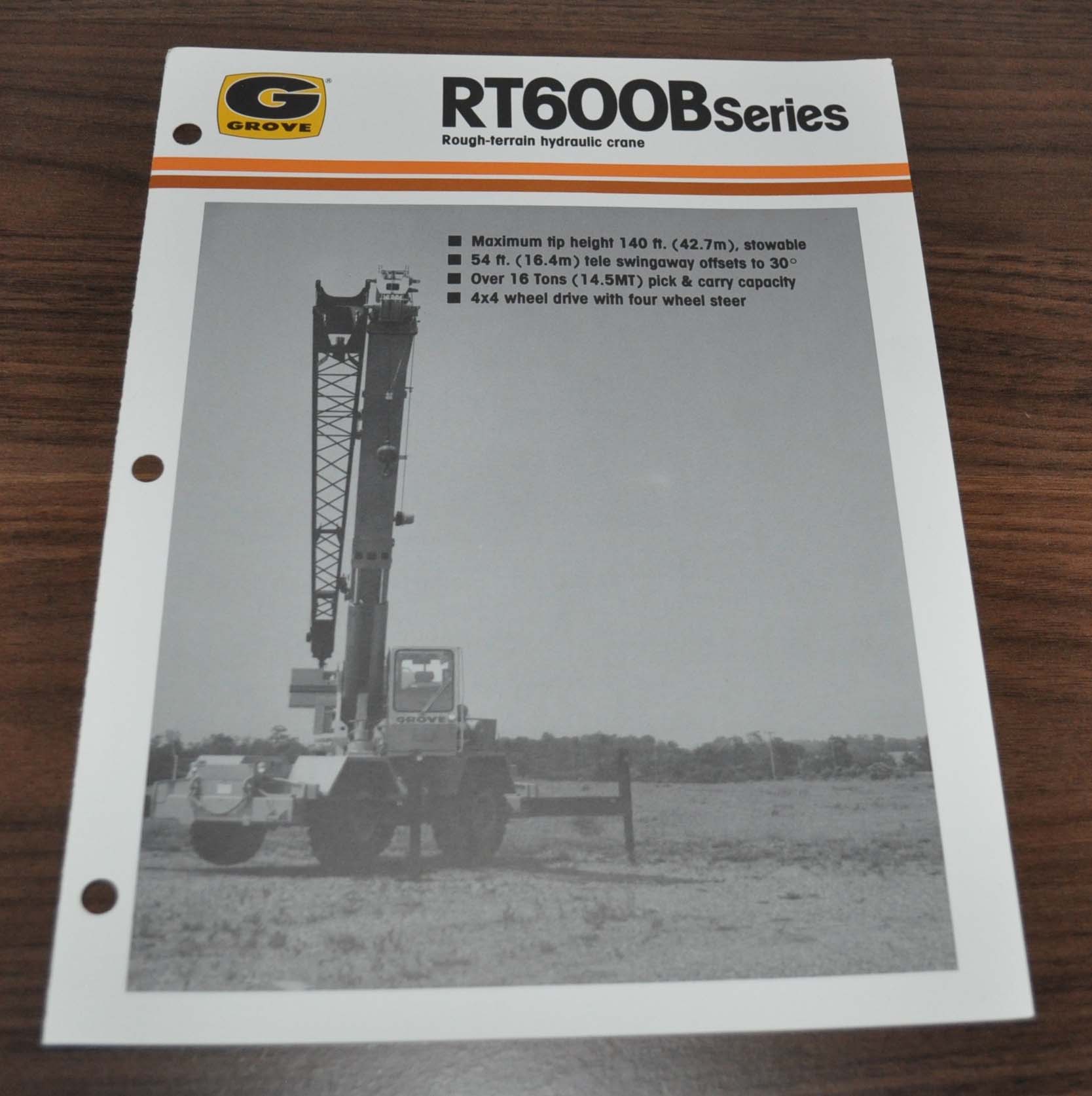 Grove RT600B Series Rough-Terrain Crane Specification Brochure Prospekt