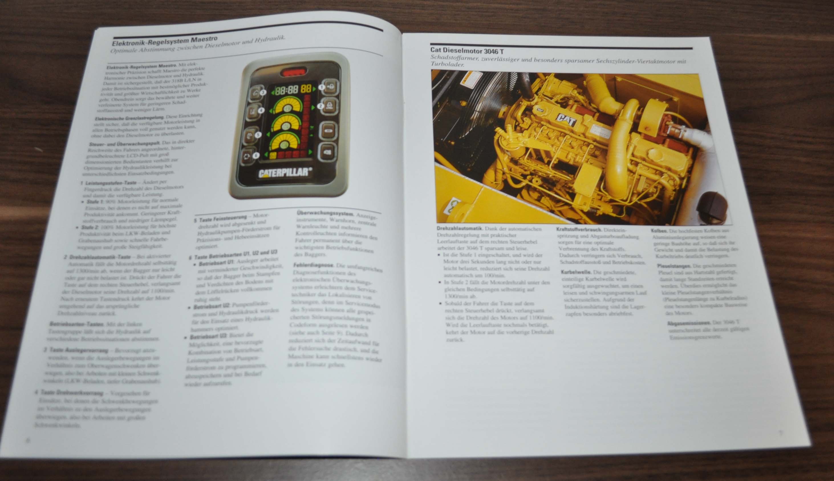 Caterpillar 318B LN Bagger Excavator Cat Specification Brochure Prospekt DE AUTO BROCHURE