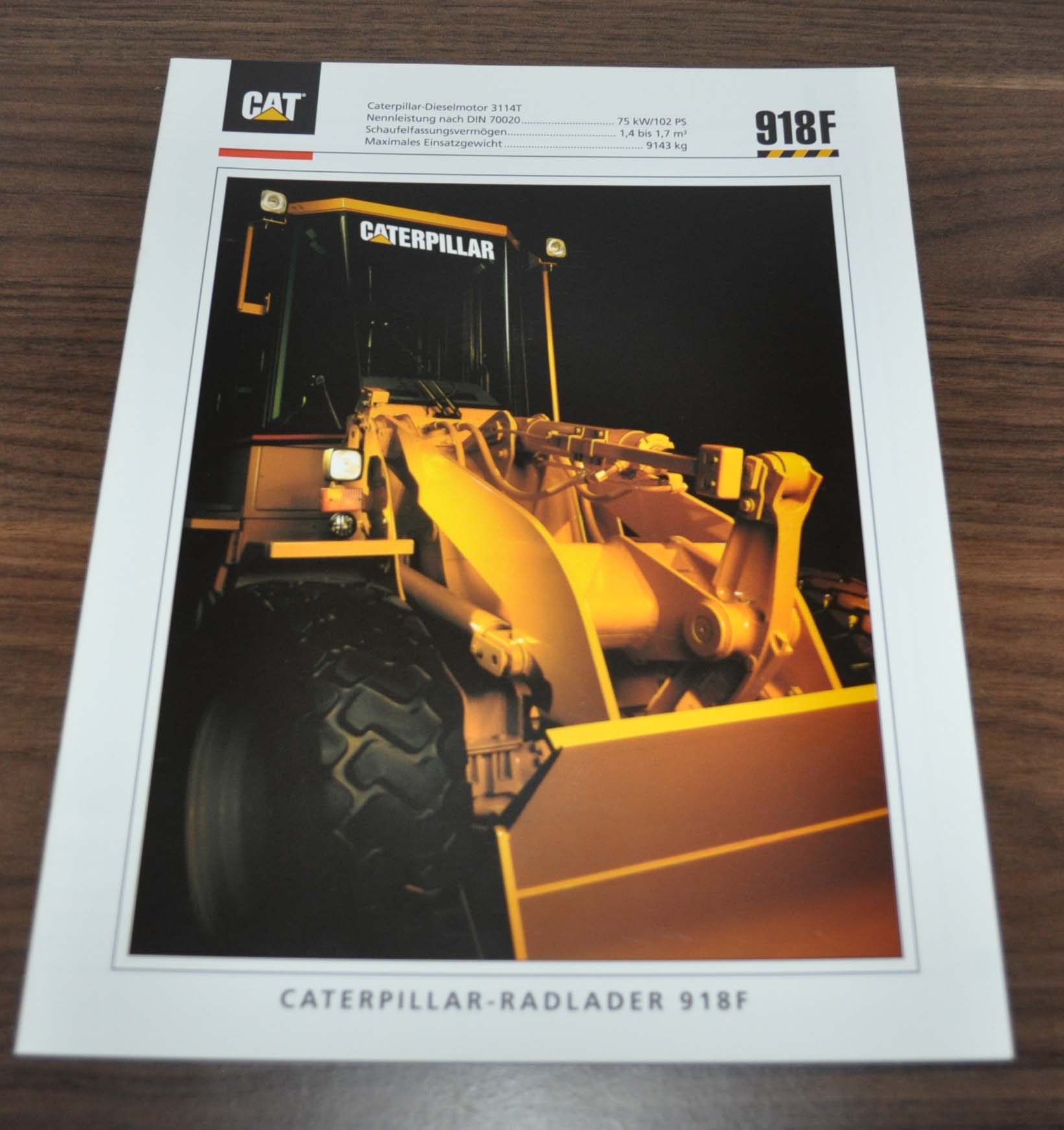 Caterpillar 918F Radlader Wheel Loader Brochure Prospekt DE