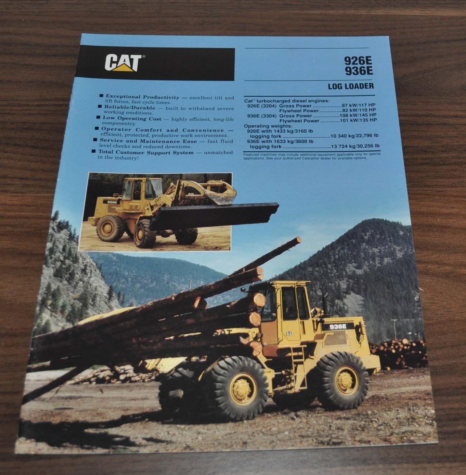 Caterpillar 926E 936E Wheel Log Loader Specification Technical Brochure Prospekt