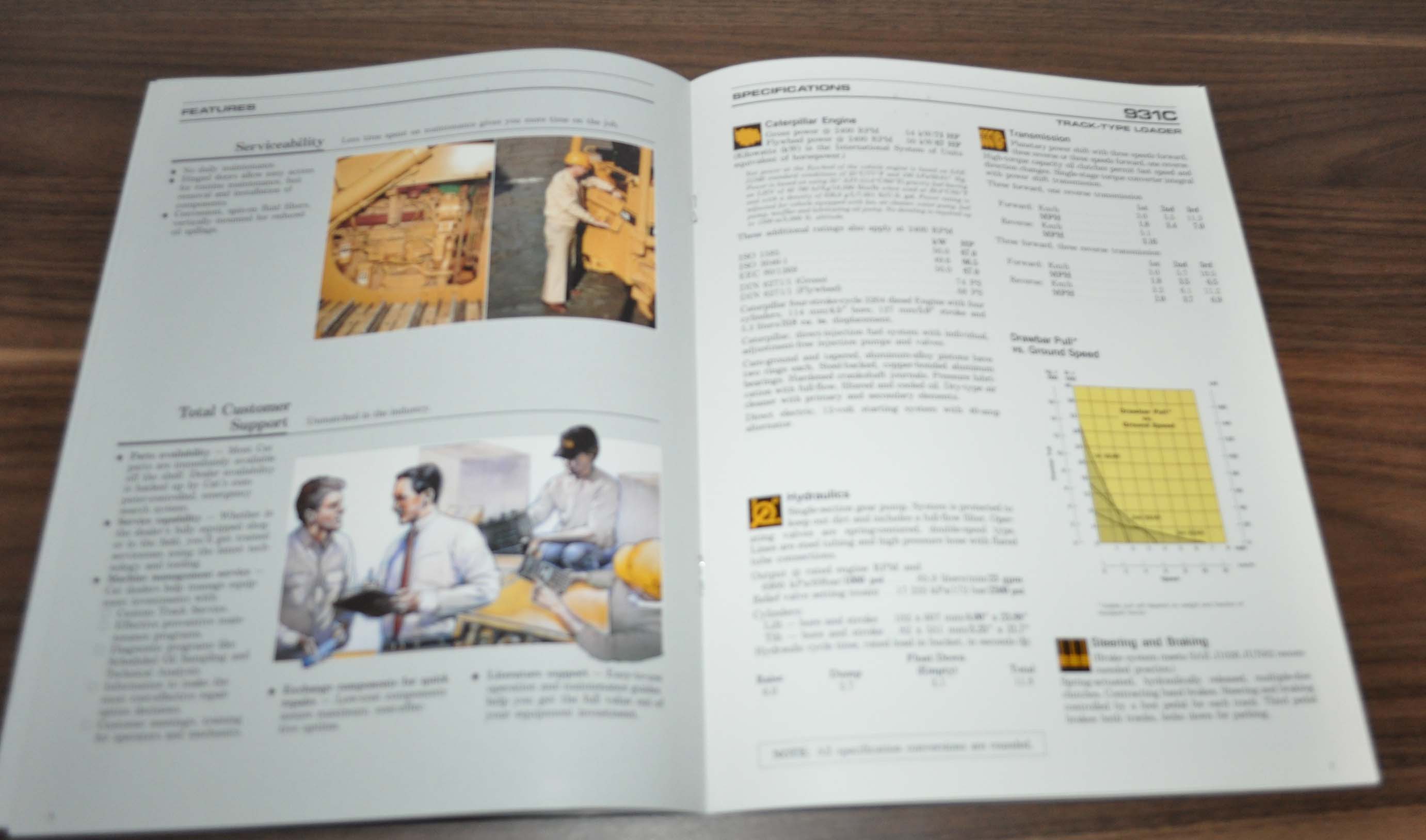 Caterpillar 931C TrackType Loader Specification Technical Brochure
