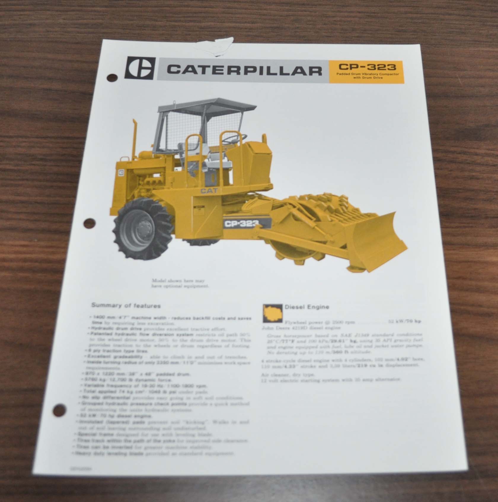 Caterpillar CP-323 Padded Drum Vibratory Compactor with Drum Drive Brochure