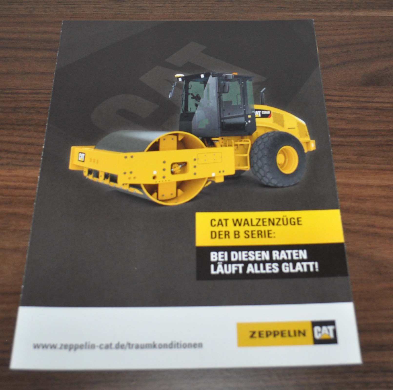 Caterpillar Zeppelin Walzenzuge Vibratory Soil Compactor Brochure Prospekt