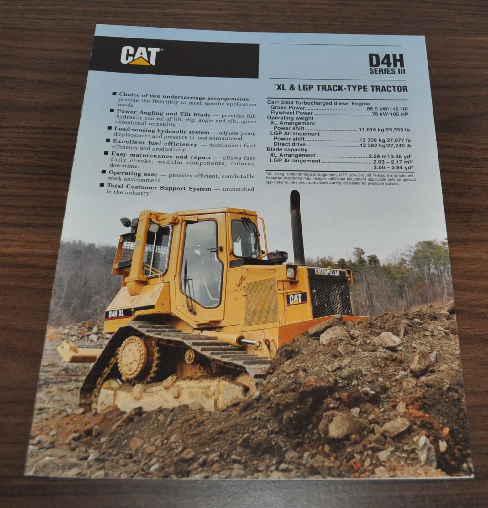 Caterpillar D4H XL LGP Dozer Tractor Specification Technical Brochure Prospekt