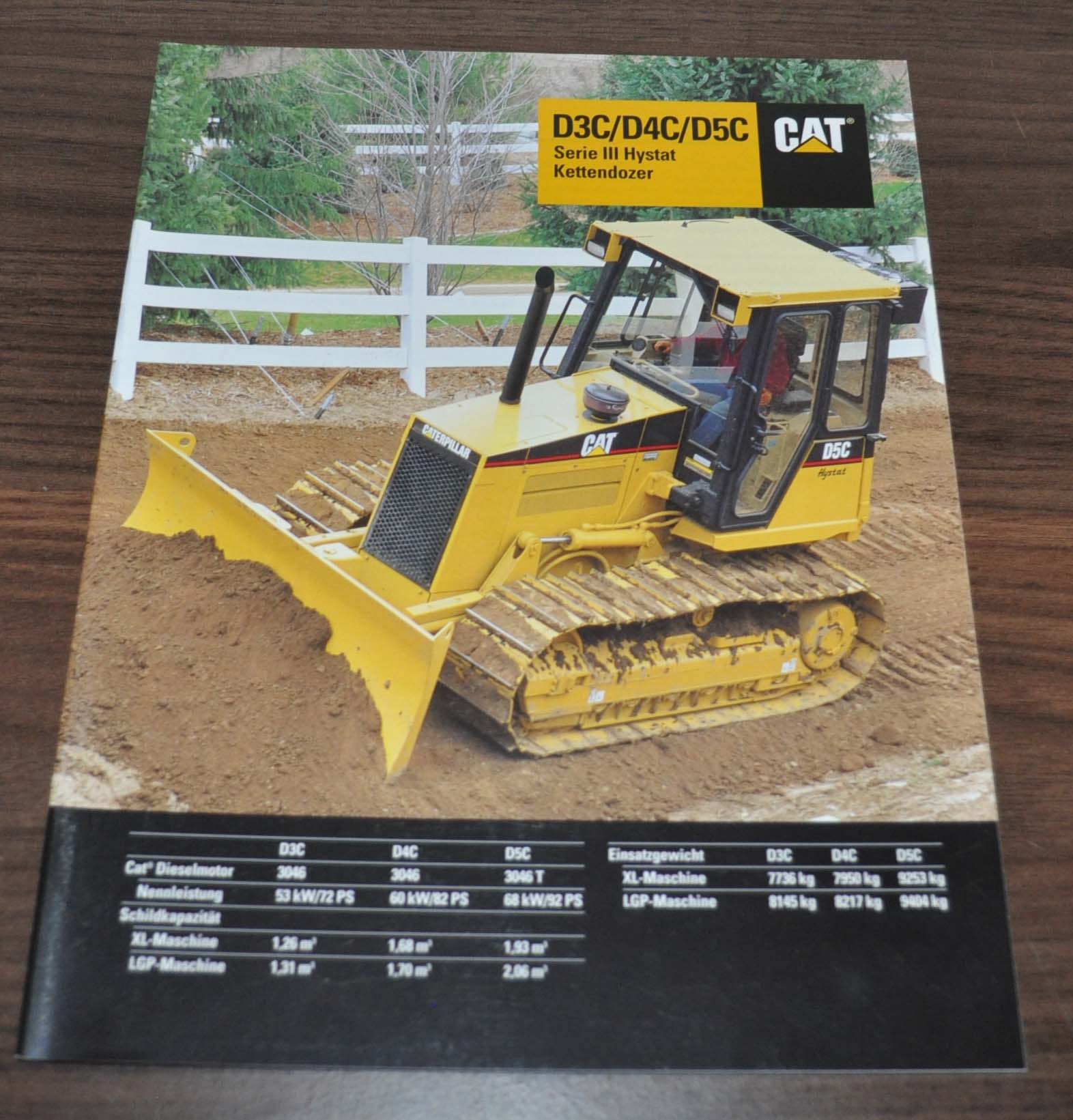 Caterpillar D3C D4C D5C Hystat Kettendozer Dozer Tractor Brochure Prospekt