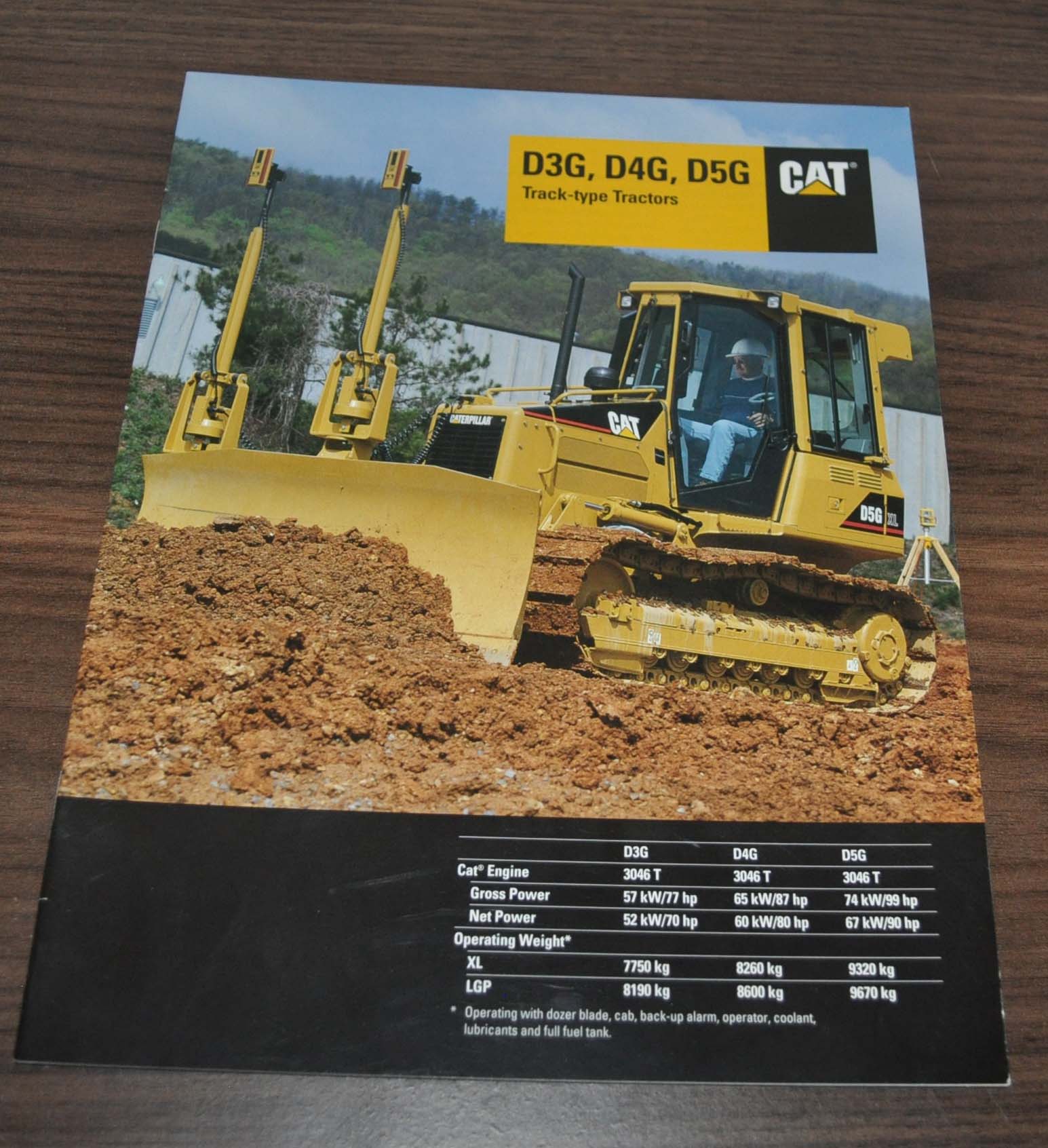 Caterpillar D3G D4G D5G Dozer Tractor Specification Brochure Prospekt