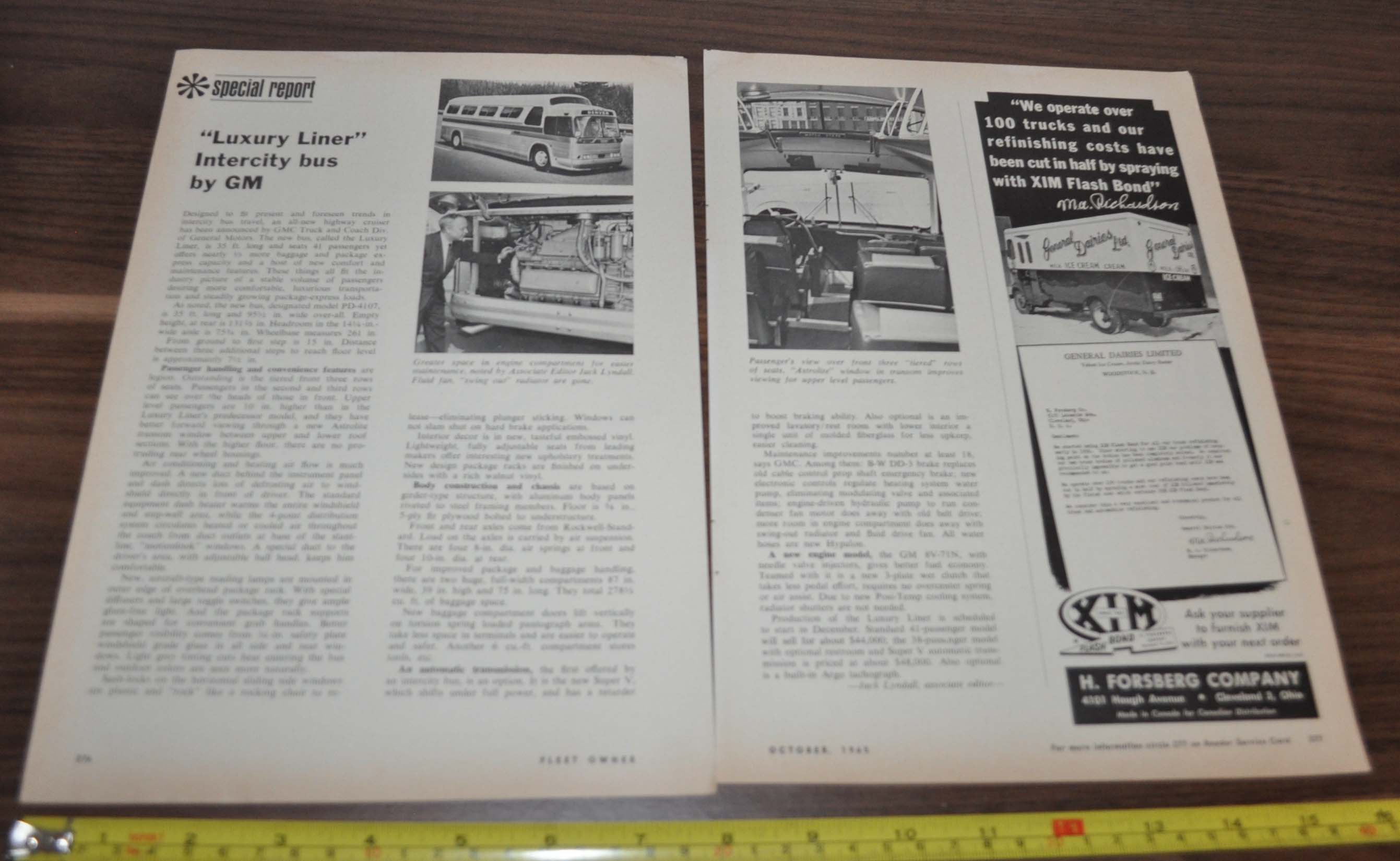1965 GM Luxury Liner PD-4107 Article Milk Ice Cream Forsberg General Dairies