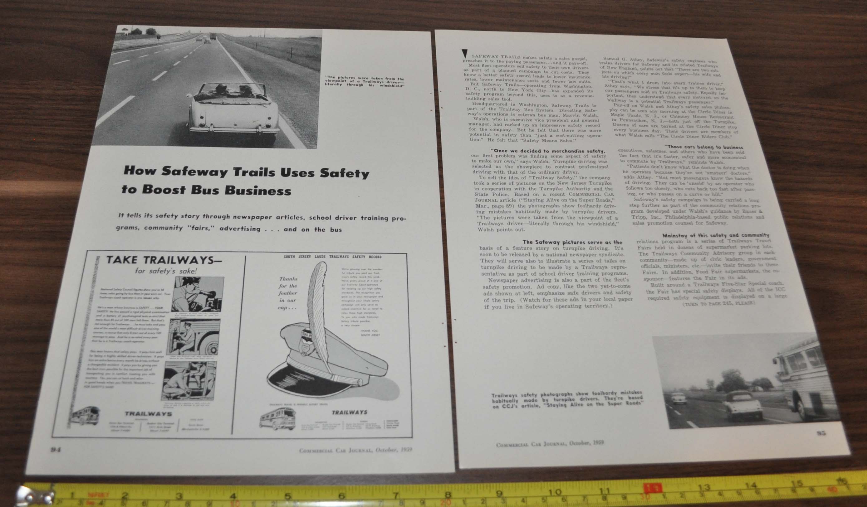 1959 Bus Article Trailways How Safeway Trails Uses Safety to Boost Bus Business