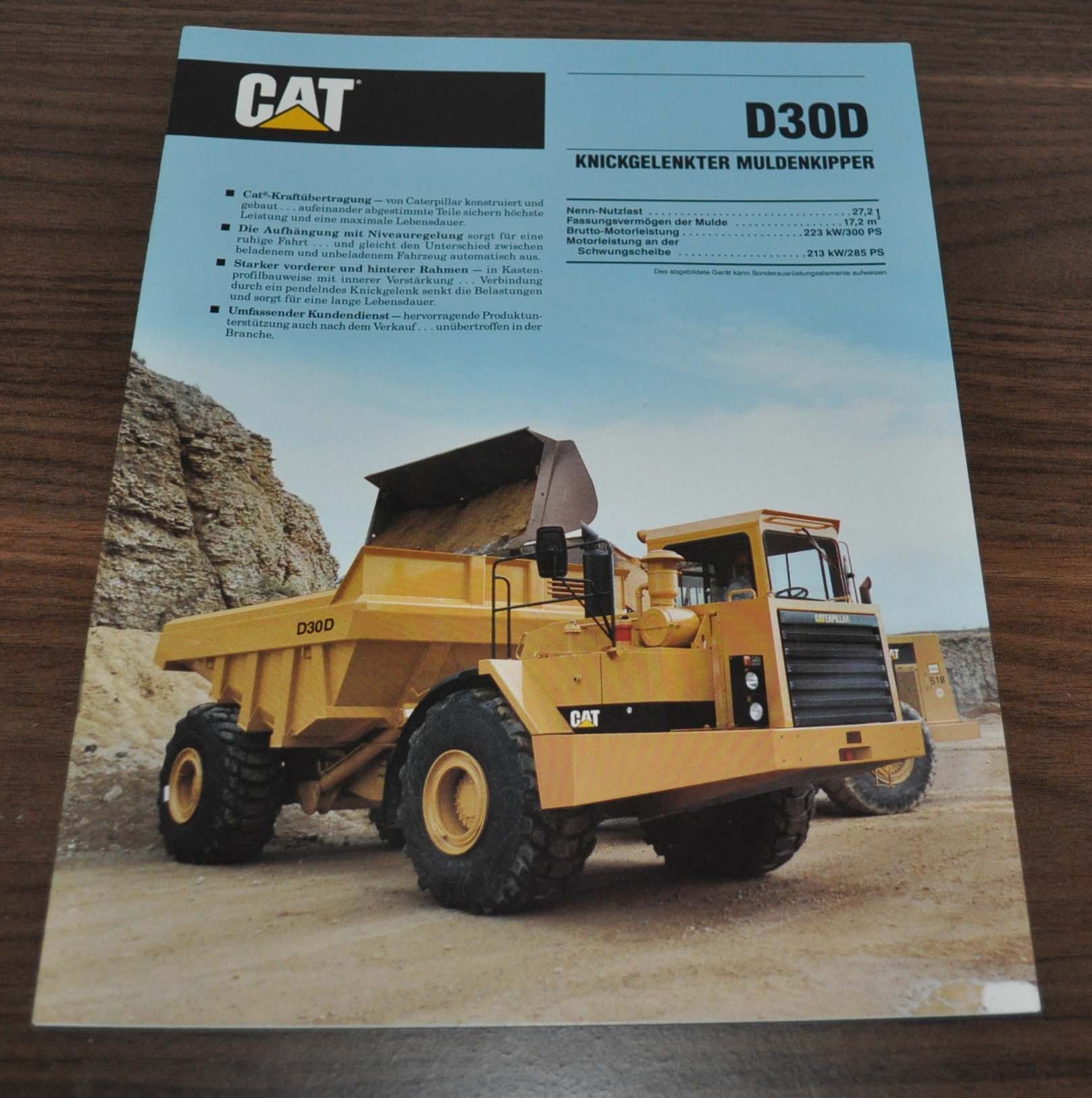 Caterpillar D30D Knickgelenkter Muldenkipper Articulated Dump Brochure Prospekt