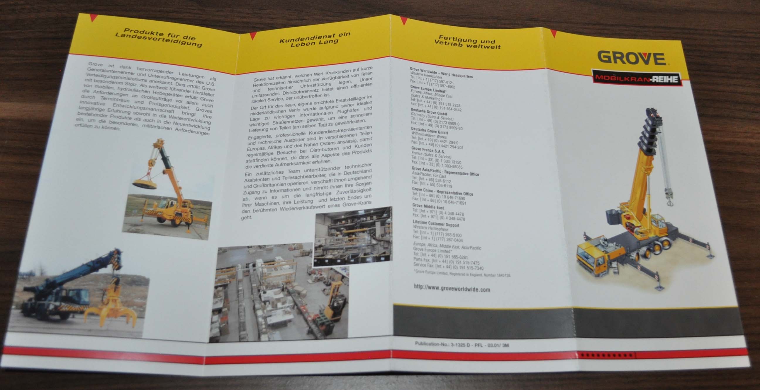 Grove Crane Model Range Brochure Prospekt DE