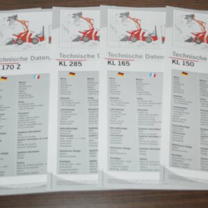 Gehl KL 100 150 165 170 285 Wheel Loader Specifications Lot Brochure Prospekt D
