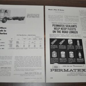 1959 Mack G Series Truck Article Permatex Budd Wheels Ad