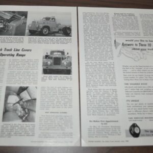 1953 Mack B Series Truck Article Hawkinson Treads Barlett Dump Trailer Ad