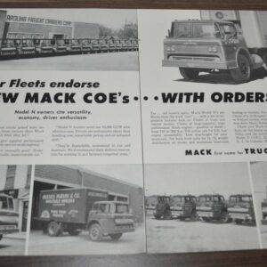 1958 Mack N COE Series Truck Ad Dana Spicer Herrin International Metro Mite