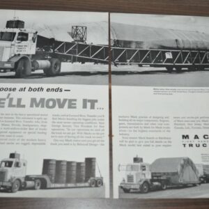 1960 Mack H 63T Series Truck Ad Atlas Missile Leonard Bros. Armstrong Tire