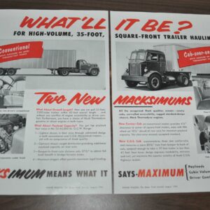 1954 Mack B & H Series Truck Ad Miro-Flex Mirror Albertson Sioux Drills