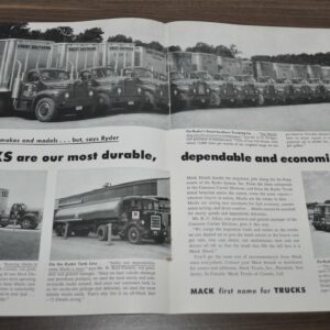 1958 Mack B H Truck Ad Ryder System Shuler Brakes