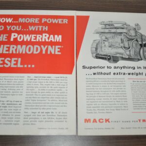 1961 Mack Truck Ad Thermodyne Diesel Engine Victor Oil Seals
