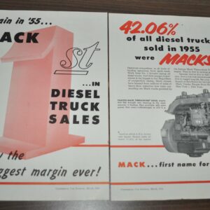 1956 Mack Truck Ad Diesel Engine Ingersoll-Rand New Britain Hand Tool
