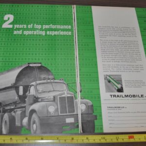 1962 Trailmobile Trailer Truck Ad Mack B Series Ford C Rotary Dover Lift Reeves