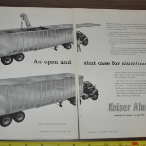 1956 Strick Trailer Truck Ad Kaiser Aluminum Armstrong Tires