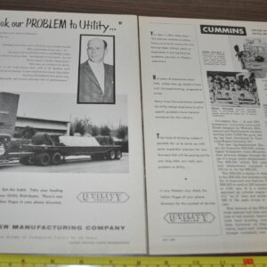 1960 Utility Trailer Truck Ad Kenworth Diamond T 931C Cummins Richfield Oil REO