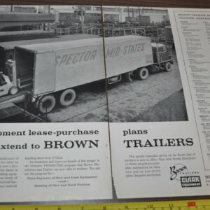 1958 Brown Trailer Truck Ad Clark International Spector Hackney Black & Decker