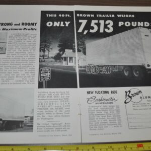 1958 Brown Trailer Truck Ad Vans Clark Equipment Moraine Niehoff