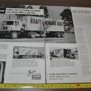 1959 Brown Trailer Truck Ad Kraft Orange Juice Diamond T 921C