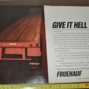 1975 Fruehauf Trailer Truck Ad Cargo Van Bodies Hendrickson Tandem