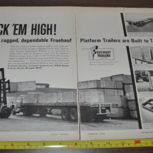 1965 Fruehauf Trailer Truck Ad Borg Warner Clutches Schrader Tire Pressure
