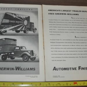 1936 Fruehauf Trailer Truck Ad Colonial Kenwood Transfer Ford Timken Sherwin