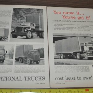 1958 International Trucks Ad Sightliner US Royal Tires Mack B Series Hendrickson