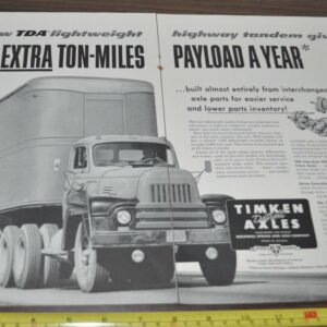 1956 International L-Line Truck Ad Timken Axles Motorola 2-Way Radio Southco