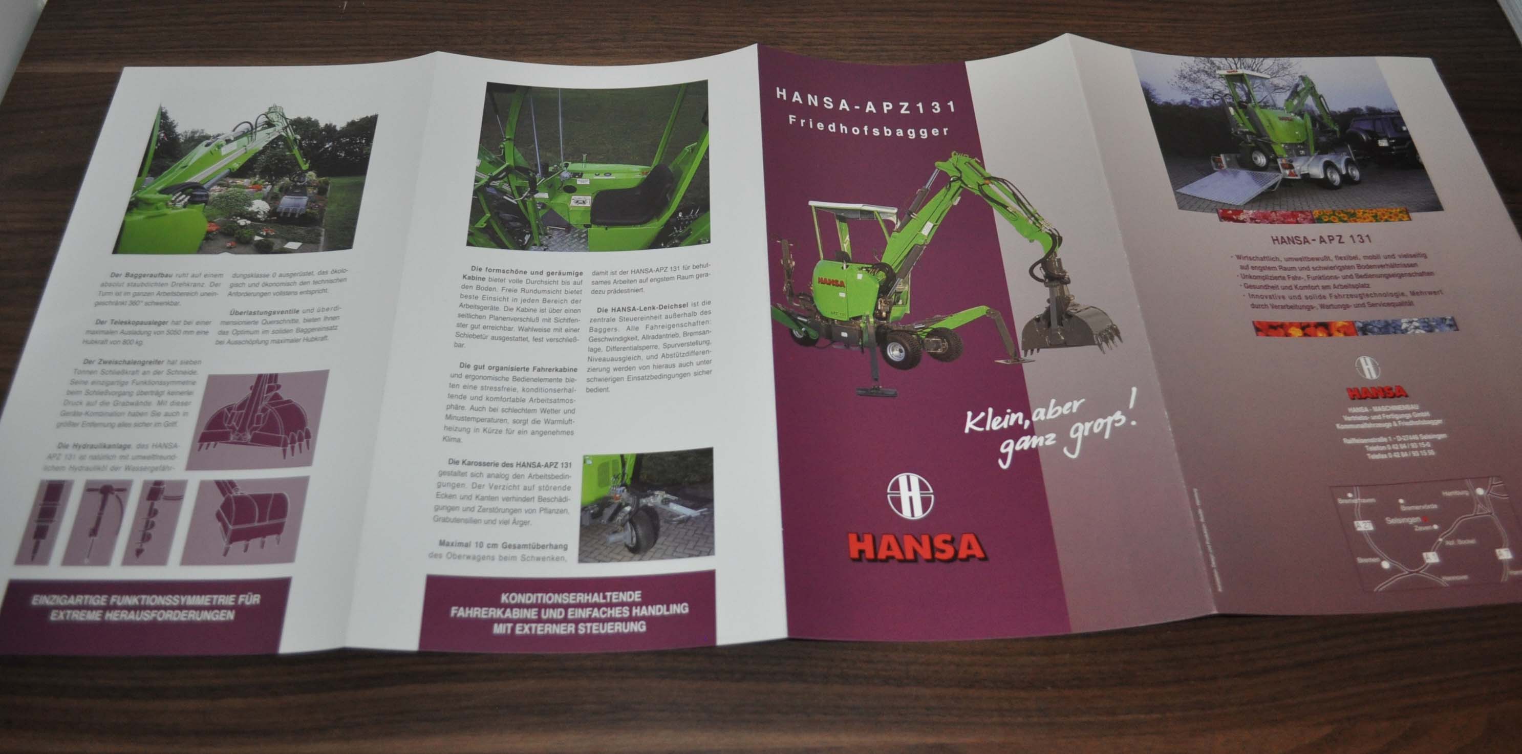 Hansa APZ 131 Mobil Bagger Excavator Brochure Prospekt – AUTO BROCHURE